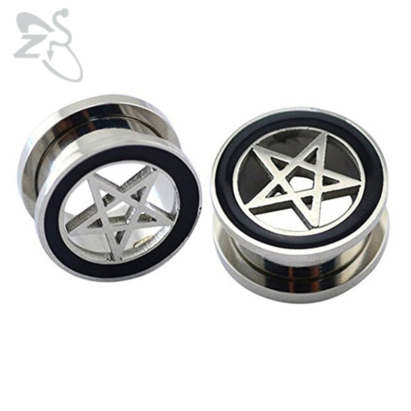 Zs Body Jewelry - 1 Pair Stainless Steel Double Flared