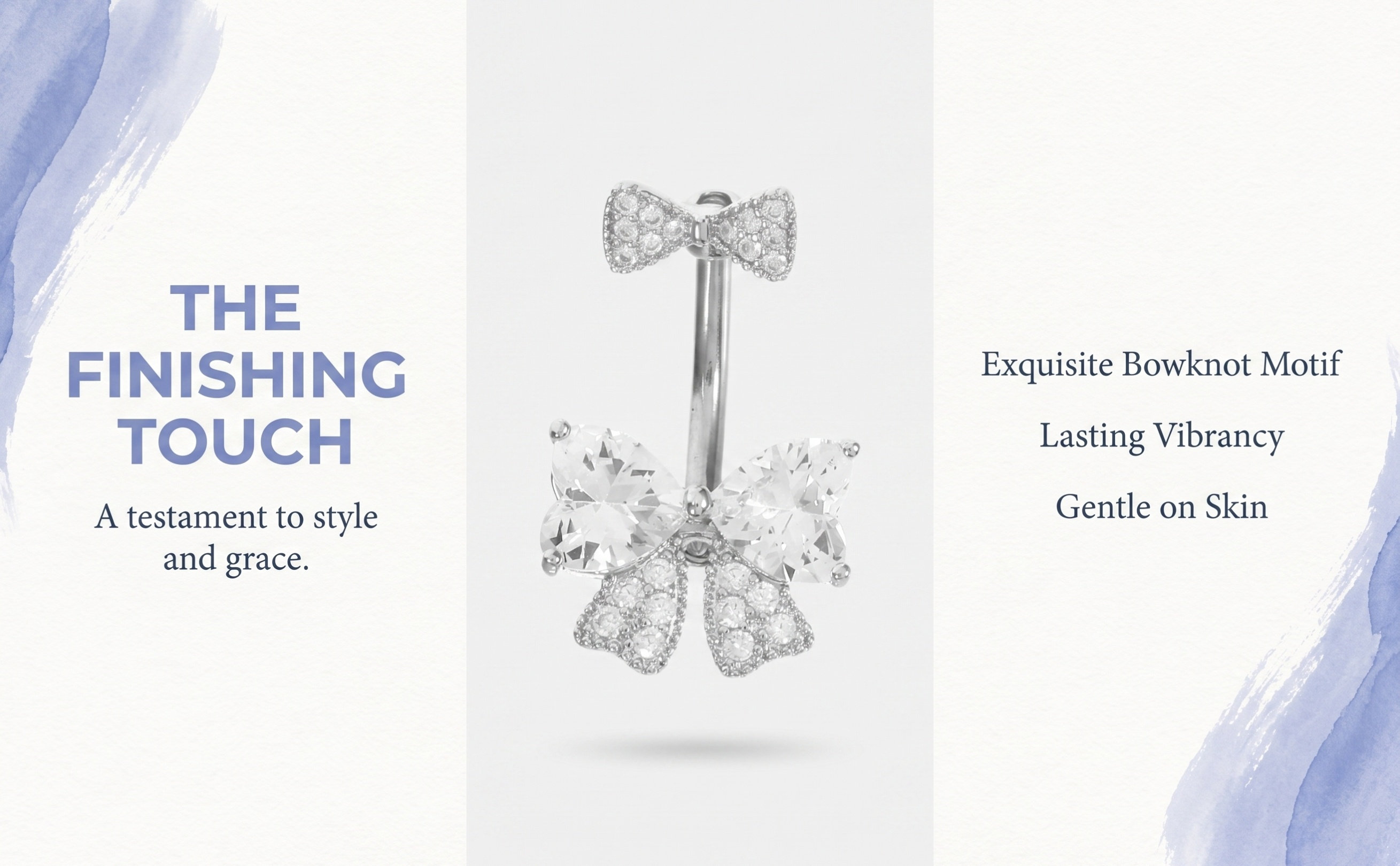 Body Jewelry For Sensitive Skin - Stainless Steel Bow Belly Rings for