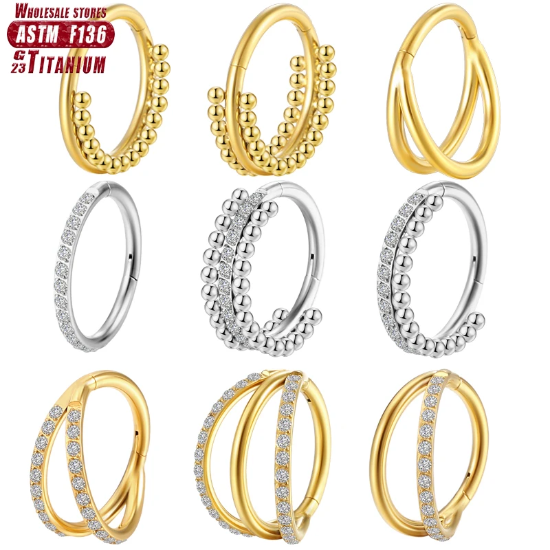 Septum Clicker Ring - F136 Titanium Nasal septum ring piercing