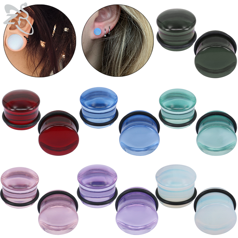 Zs Body Jewelry - ZS 2pcs/lot Glass Ear Plug And
