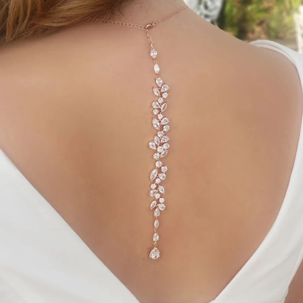 Body Jewelry Back - Luxury Leaf Silver Body Chain Elegant