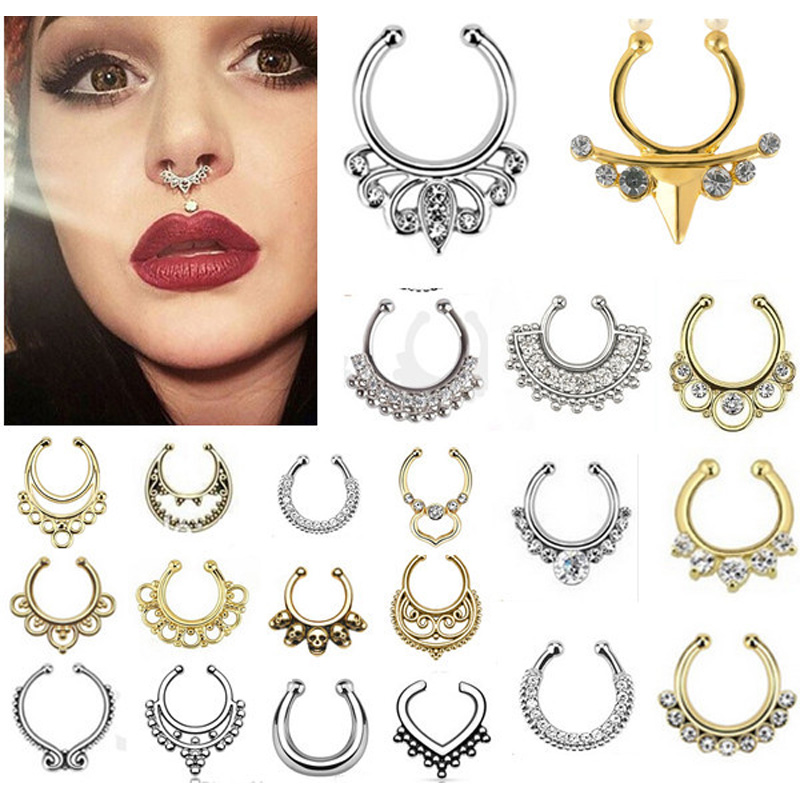 Body Jewelry Nose Ring - Indian Crystal Snag In The Nose