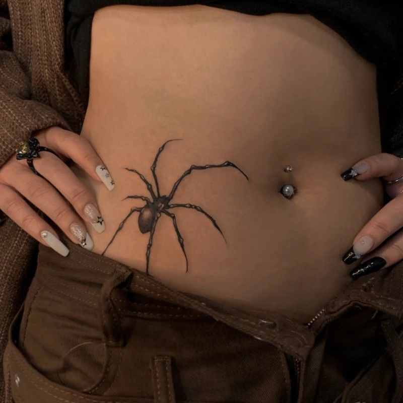 Body Jewelry Tattoo - 1 Sheet Spider Waterproof Temporary Tattoo