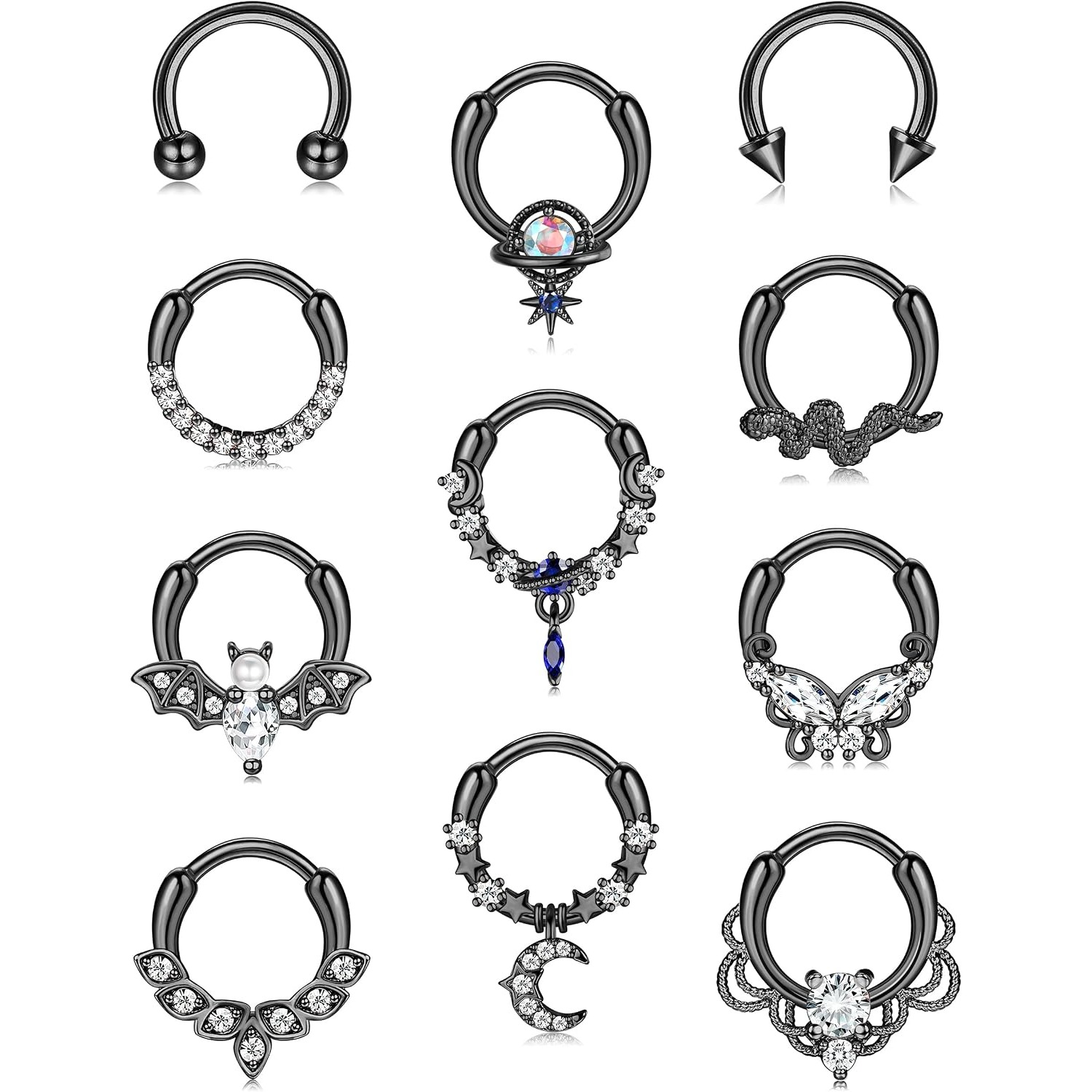 FASACCO Septum Rings Septum Pi - Body Jewelry For Sensitive Skin 评论和价格