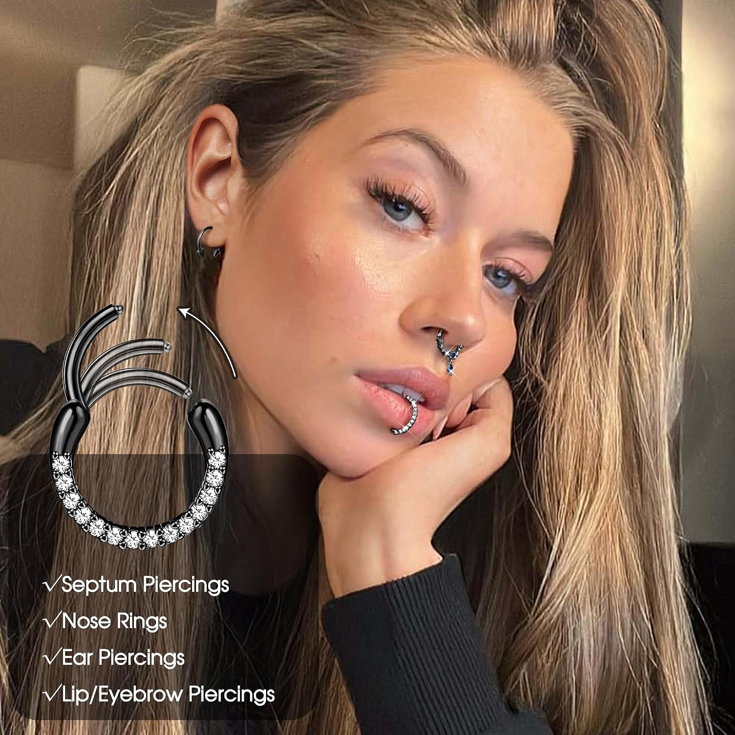 FASACCO Septum Rings Septum Pi - Body Jewelry For Sensitive Skin 评论和价格