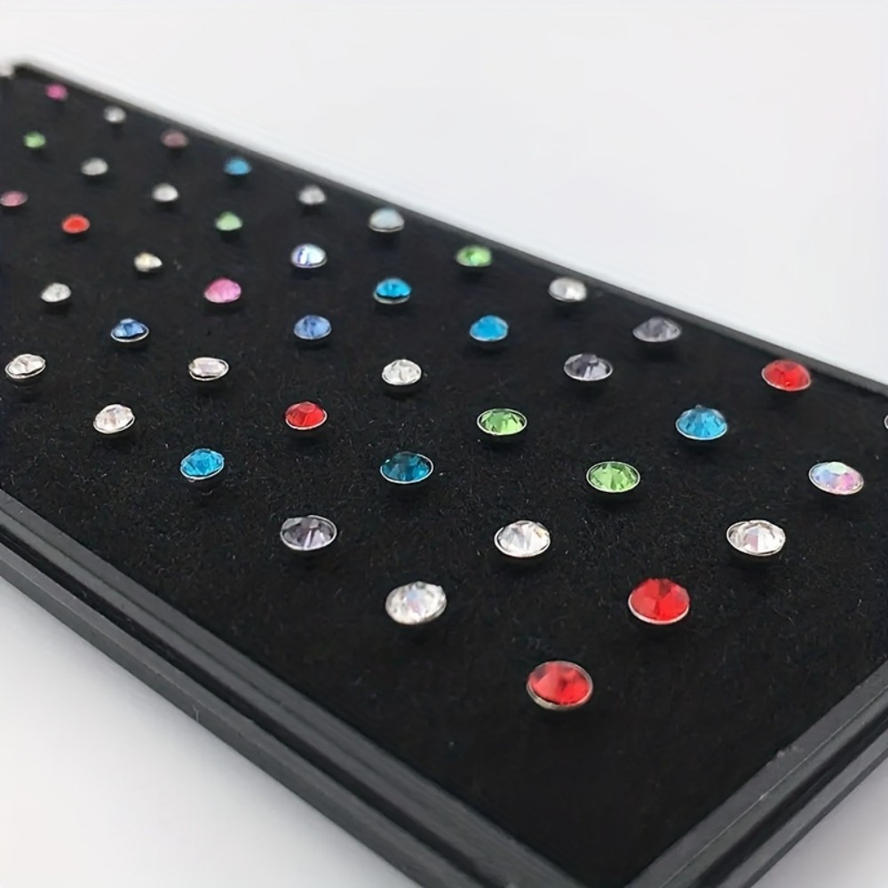 60pcs Nose Ring Set Stud Earri - Body Jewelry Store 评论和价格