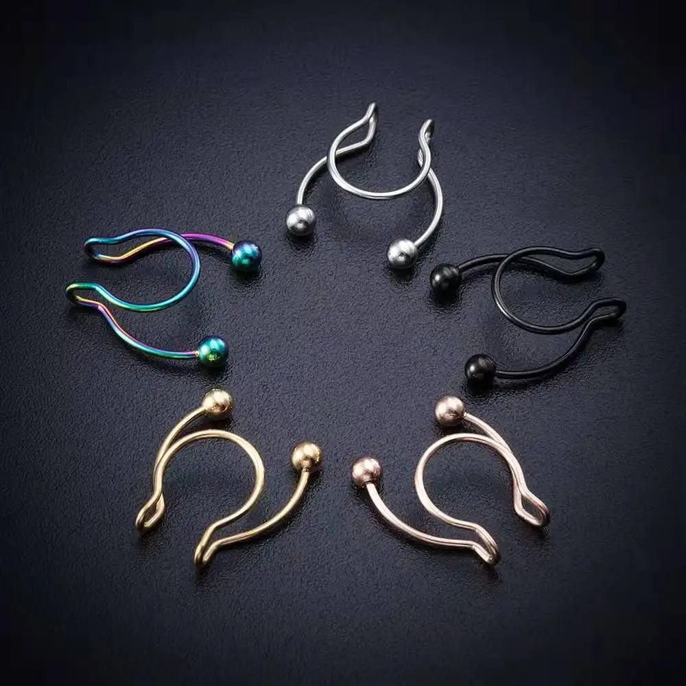 U Shaped Fake Nose Ring Hip Ho - Body Jewelry Nose Ring 评论和价格
