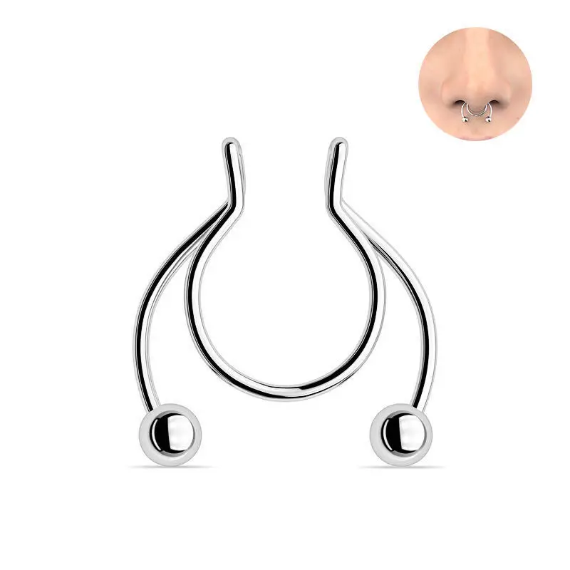 U Shaped Fake Nose Ring Hip Ho - Body Jewelry Nose Ring 评论和价格