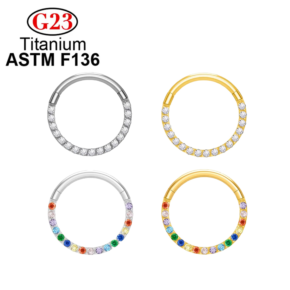 ASTM F136 G23 Titanium 16G/18G - Septum Clicker Ring 评论和价格