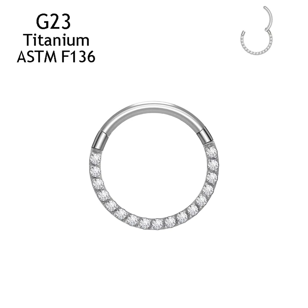 ASTM F136 G23 Titanium 16G/18G - Septum Clicker Ring 评论和价格