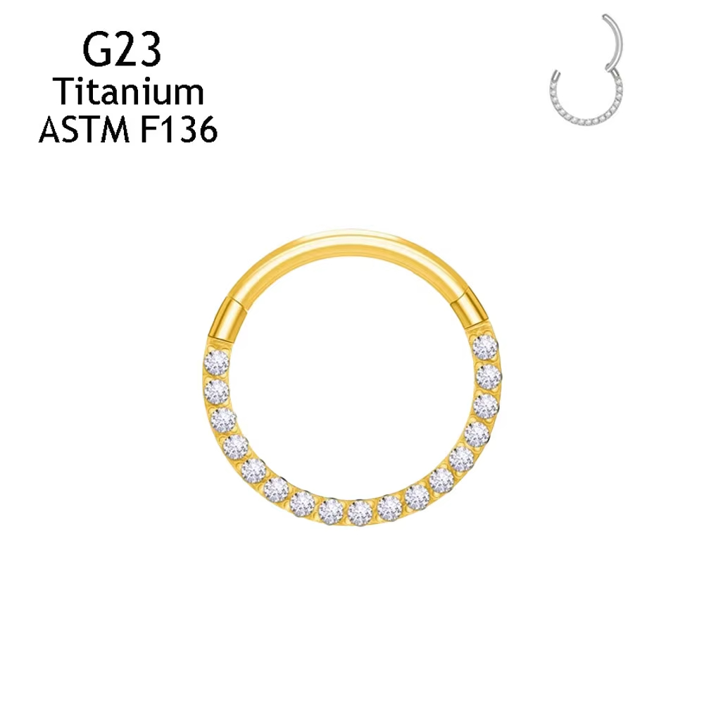 ASTM F136 G23 Titanium 16G/18G - Septum Clicker Ring 评论和价格