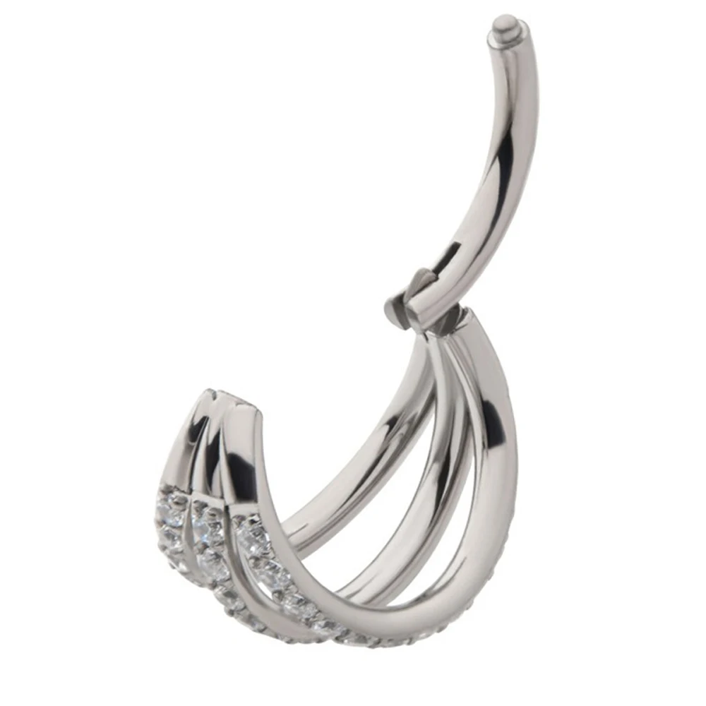 F136 Titanium 16G Hinged Segme - Septum Clicker Ring 评论和价格