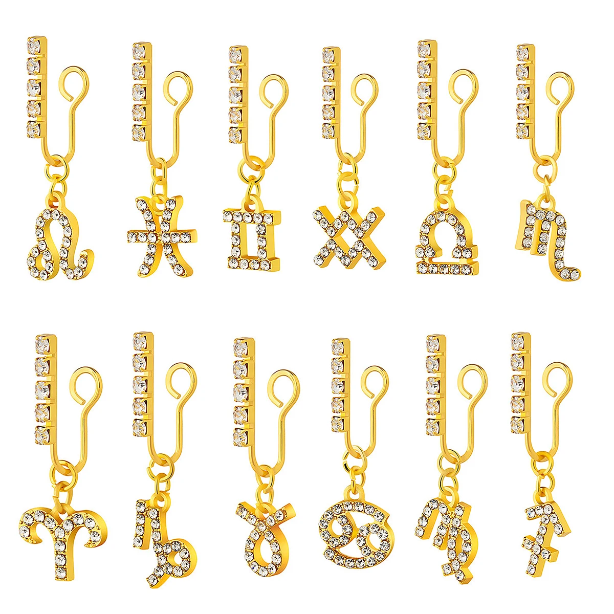 2 Pack Ear Clips Metal Zircon  - Body Jewelry Nose Ring 评论和价格