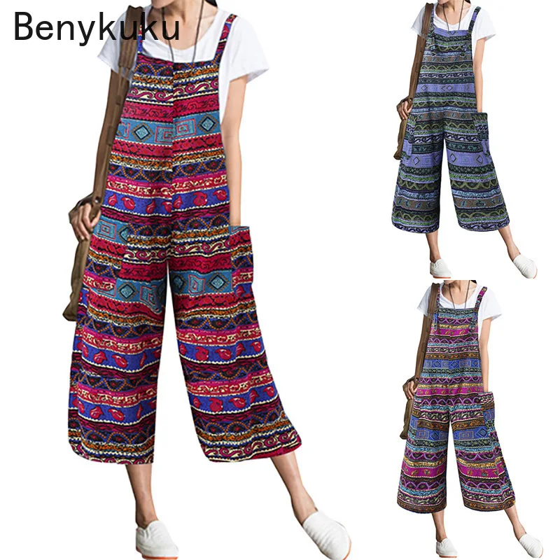 Bohemian Striped Jumpsuits Wom - Body Jewelry Plus 评论和价格