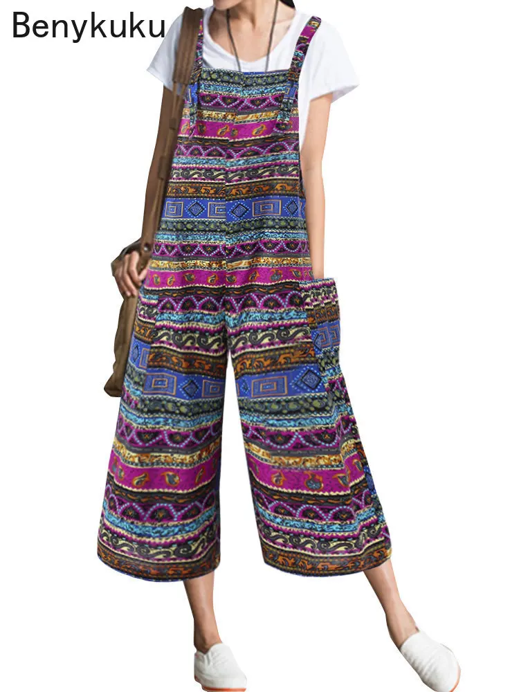 Bohemian Striped Jumpsuits Wom - Body Jewelry Plus 评论和价格
