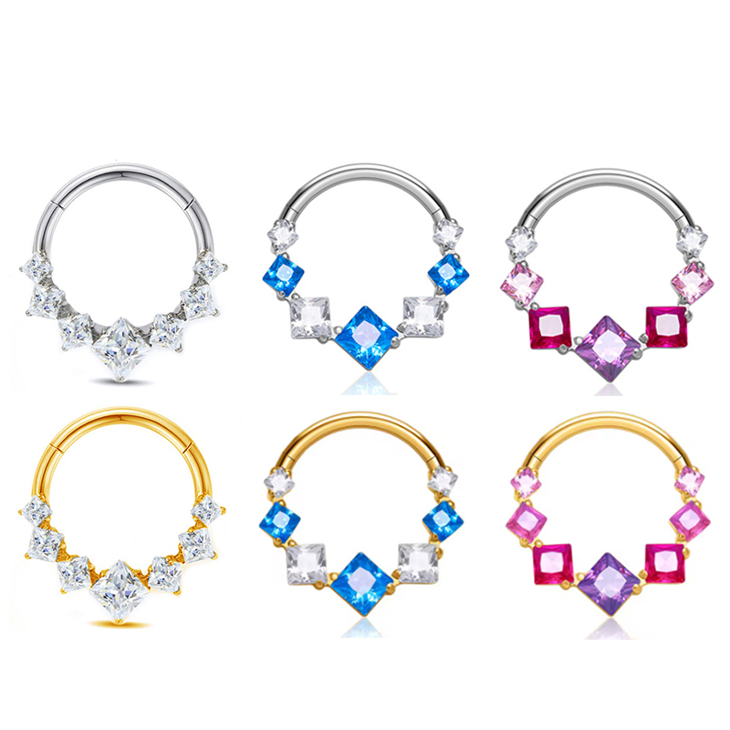 1PC ASTM F136 G23 Titanium Got - Septum Clicker Ring 评论和价格