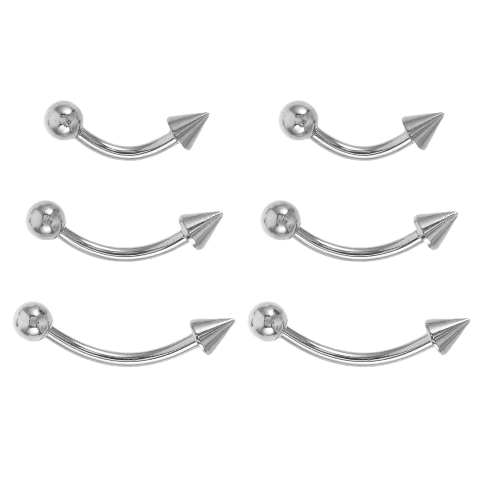 6Pcs Stainless Steel Curved Ba - Body Jewelry For Sensitive Skin 评论和价格