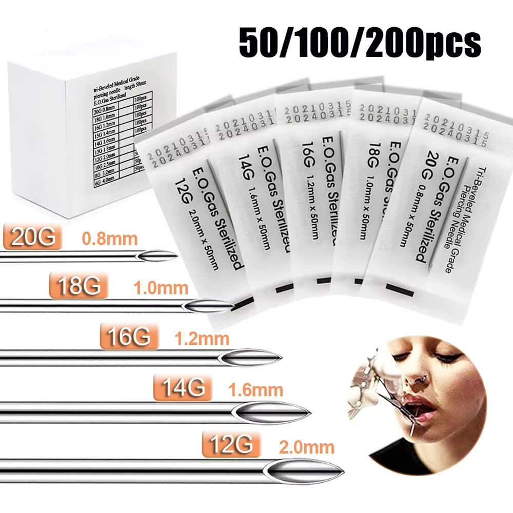200/100/50PCS Disposable Pierc - Body Jewelry Tattoo 评论和价格