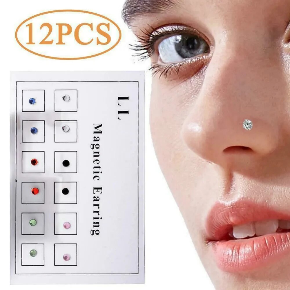 12PCS/Card Fake Cheater Non Pi - Body Jewelry Nose Ring 评论和价格