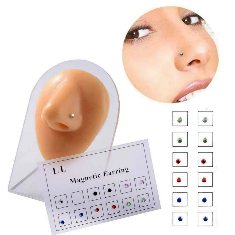 12PCS/Card Fake Cheater Non Pi - Body Jewelry Nose Ring 评论和价格