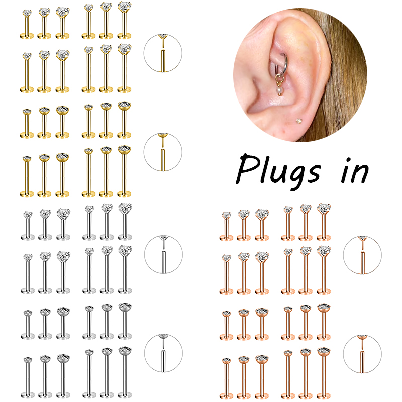 ZS 3PCS/LOT Stainless Steel Tr - Zs Body Jewelry 评论和价格