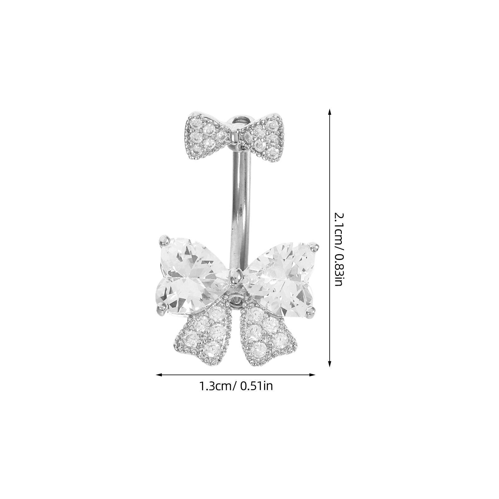 Stainless Steel Bow Belly Ring - Body Jewelry For Sensitive Skin 评论和价格