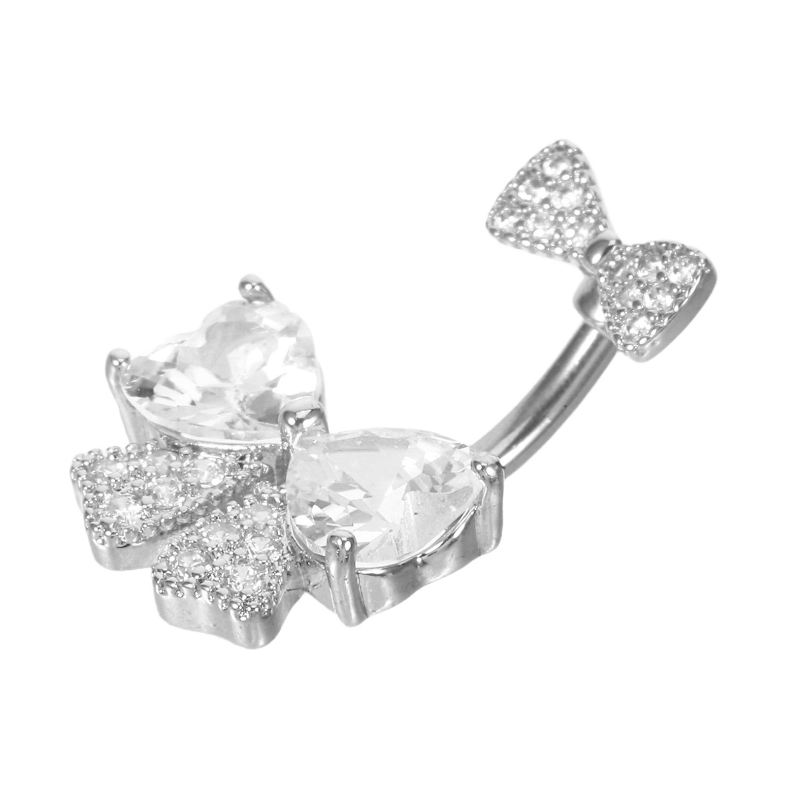 Stainless Steel Bow Belly Ring - Body Jewelry For Sensitive Skin 评论和价格