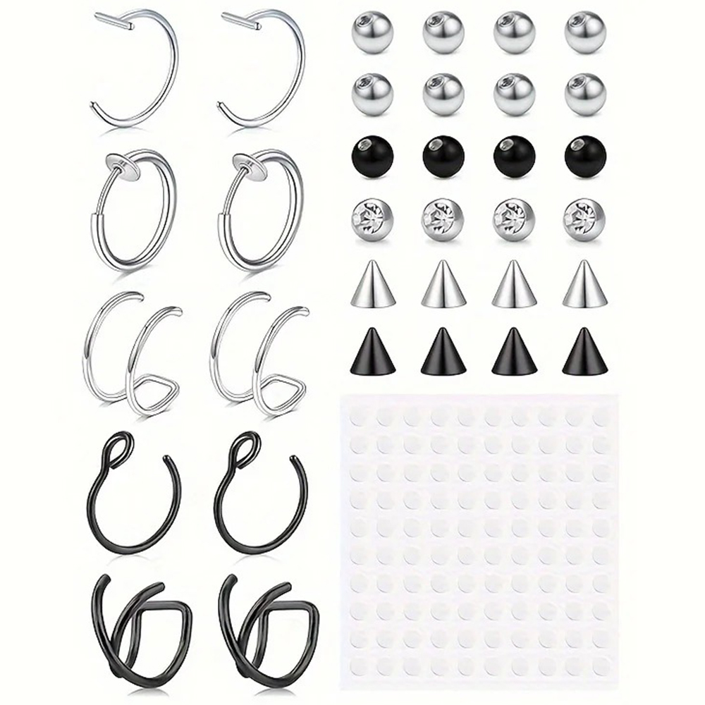 Fake Piercings Fake Lip Ring F - Body Jewelry Nose Ring 评论和价格