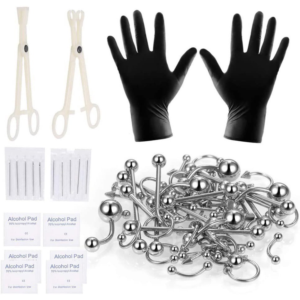 150/140/85/70/42Pcs Body Pierc - Body Jewelry Nose Ring 评论和价格