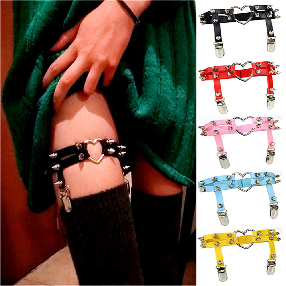 1Pcs Women Punk Goth Heart PU  - Body Jewellery 评论和价格