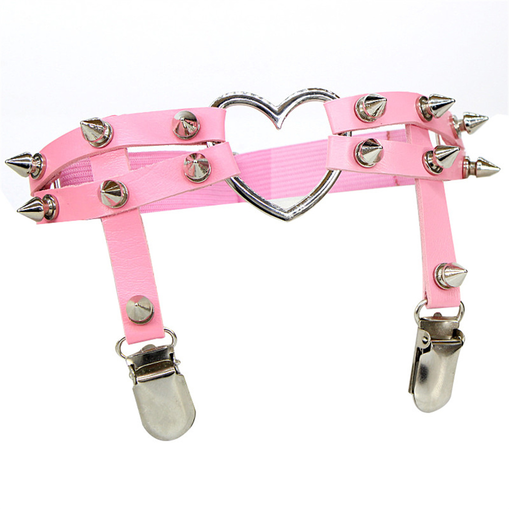 1Pcs Women Punk Goth Heart PU  - Body Jewellery 评论和价格