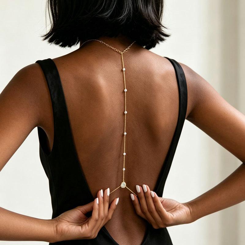 Gold Teardrop Zircon Back Chai - Body Jewelry Back 评论和价格