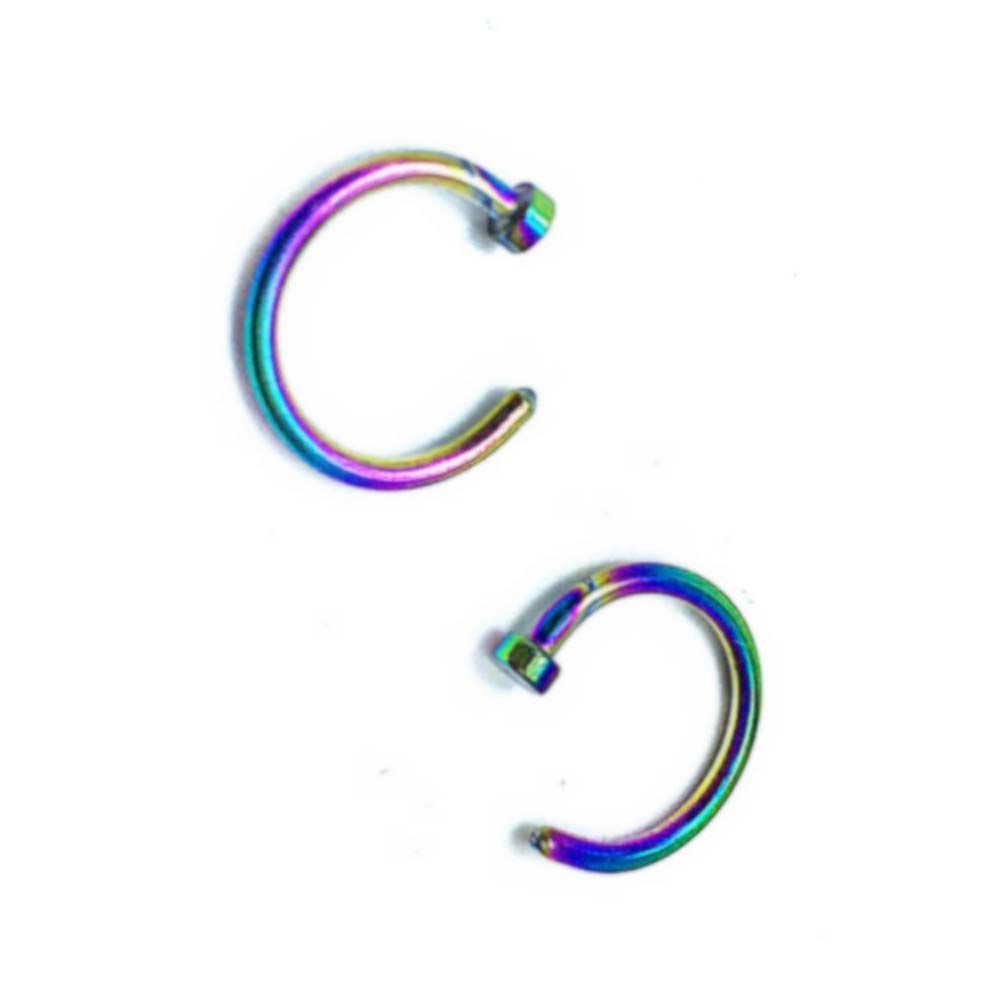 Thin Septum C Shape Stud Earri - Body Jewelry Nose Ring 评论和价格