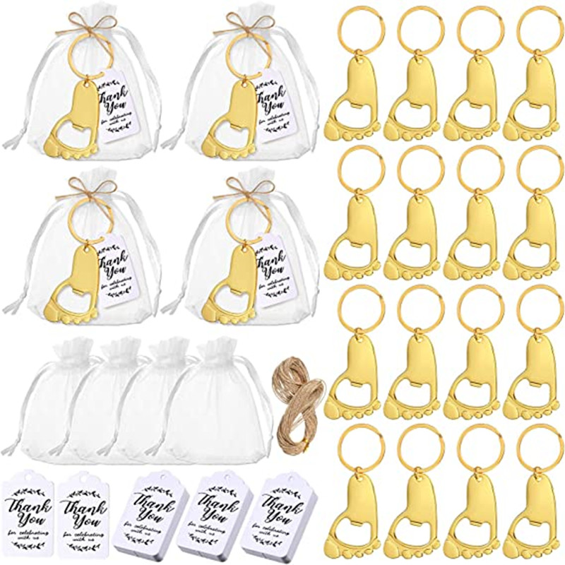 50-Piece Baby Footprint Key Ch - Body Jewelry Back 评论和价格