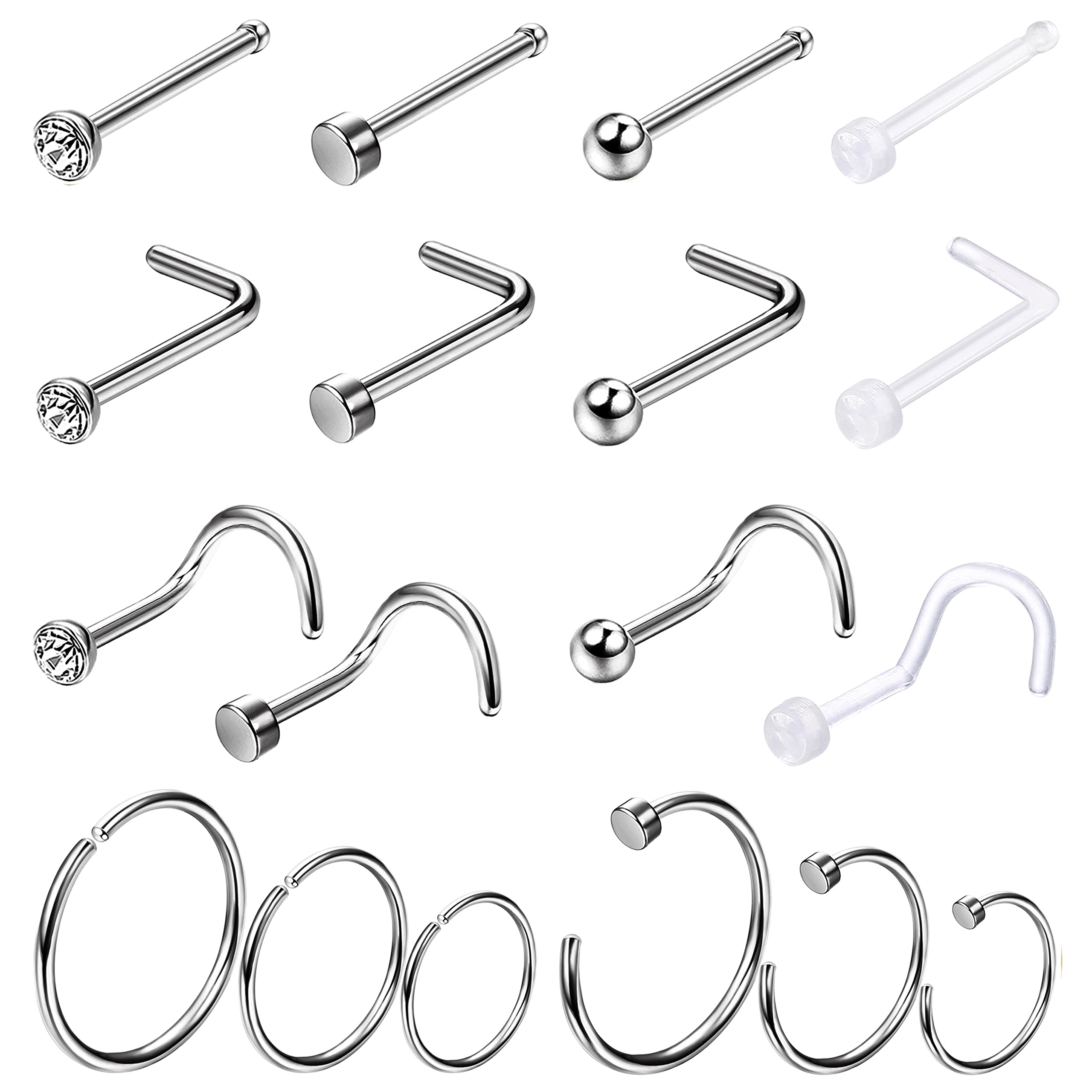 1PCS Hypoallergenic Nose Ring  - Body Jewelry For Sensitive Skin 评论和价格