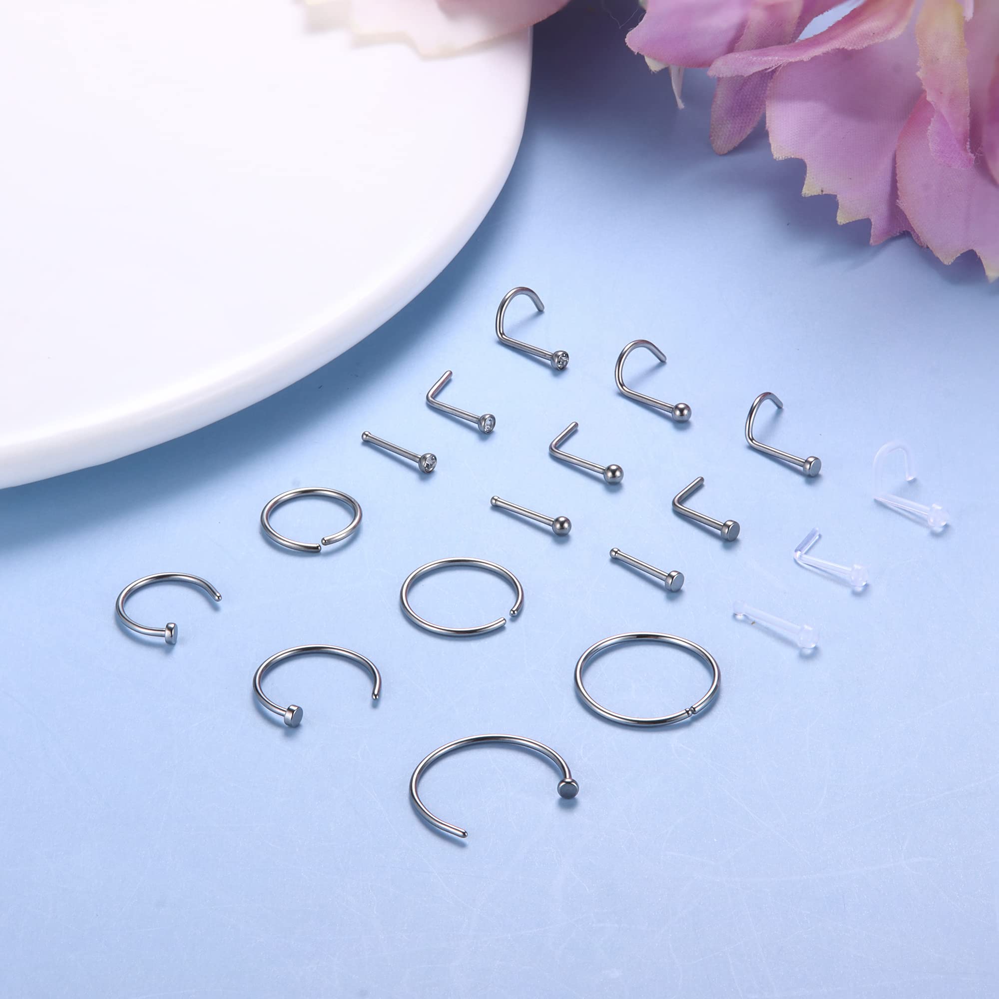 1PCS Hypoallergenic Nose Ring  - Body Jewelry For Sensitive Skin 评论和价格