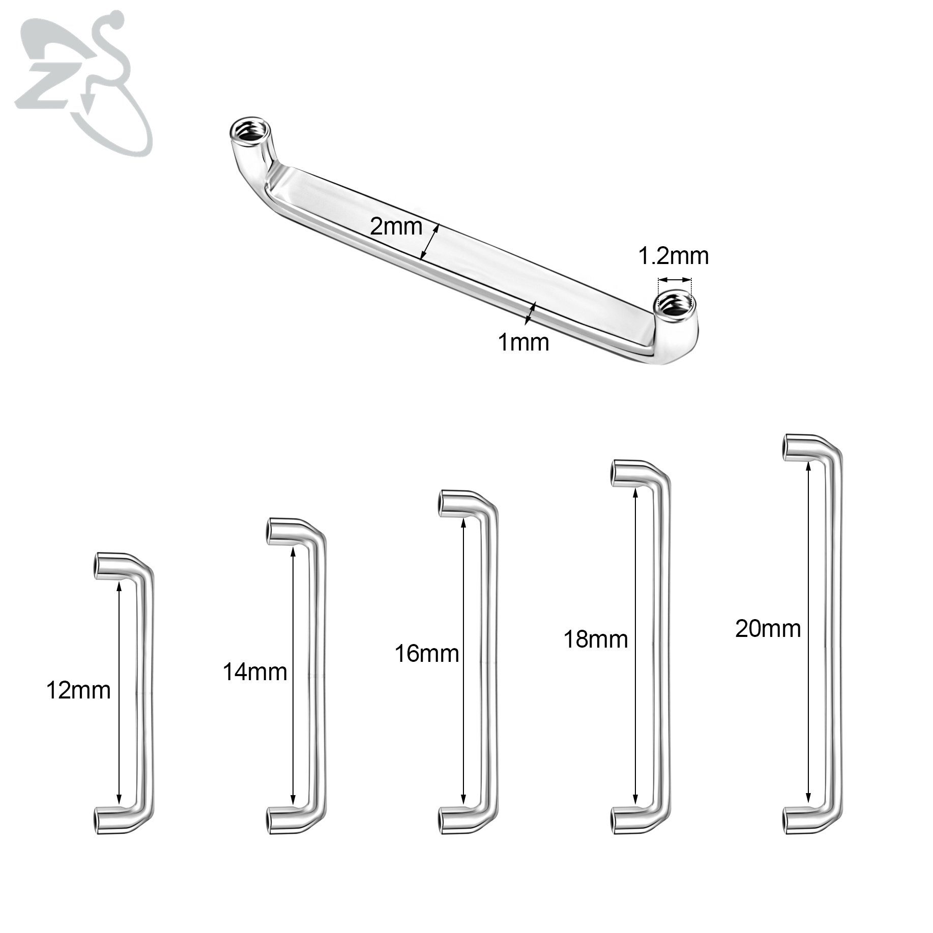 ZS 1PC 16G G23 Titanium Vertic - Zs Body Jewelry 评论和价格