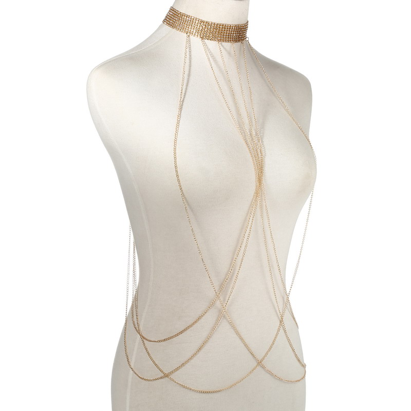 Gold Color Body Chain Women  R - Body Jewelry Sale 评论和价格