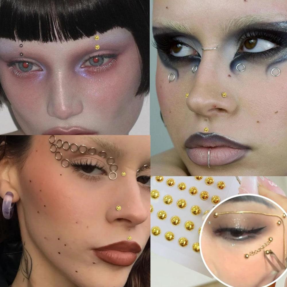 661Pcs Set Face Fake Piercings - Body Jewelry Nose Ring 评论和价格