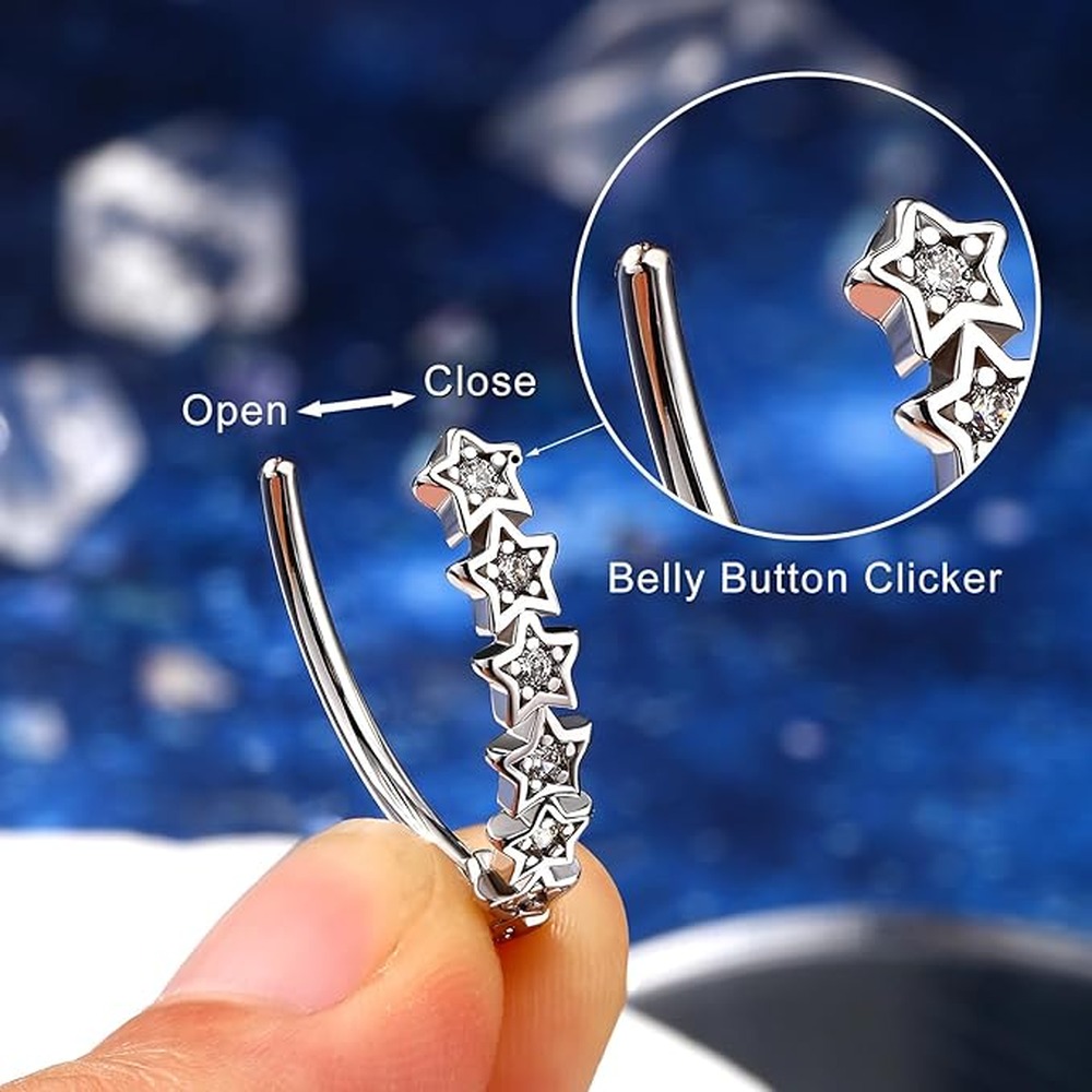 Chic Button Ring Upper Ear Ear - Body Jewelry For Sensitive Skin 评论和价格