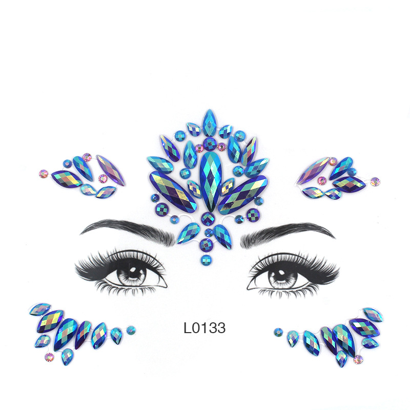 Green Sexy Face Sticker Glitte - Body Jewelry Tattoo 评论和价格