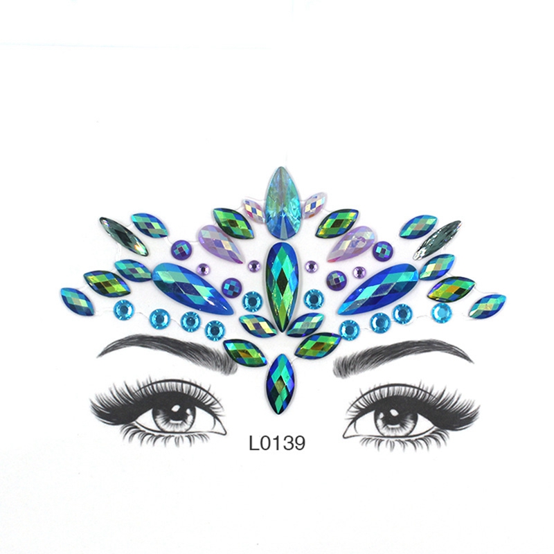 Green Sexy Face Sticker Glitte - Body Jewelry Tattoo 评论和价格