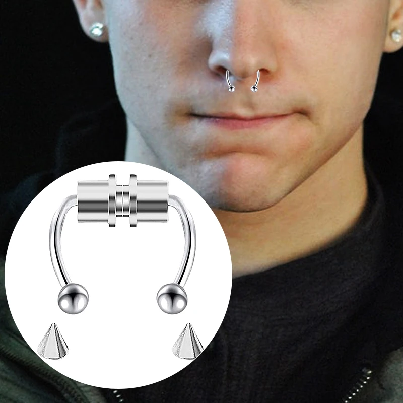 Fake Piercing Nose Ring Hoop S - Body Jewelry Nose Ring 评论和价格