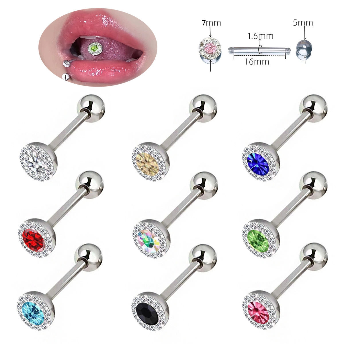 Trendy Round-Shape Clay-Paved  - Body Jewelry Plus 评论和价格