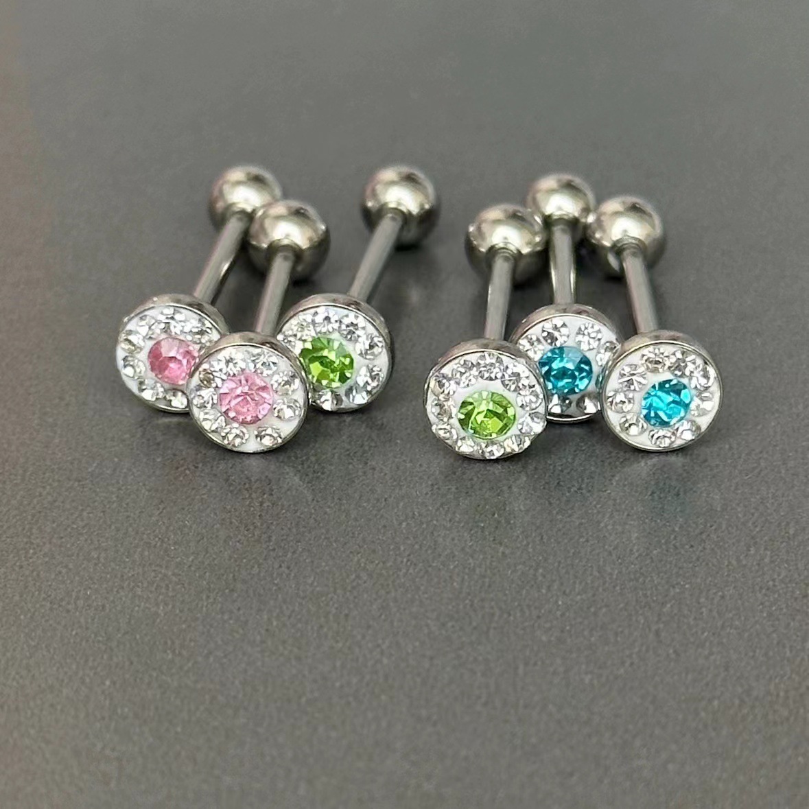 Trendy Round-Shape Clay-Paved  - Body Jewelry Plus 评论和价格