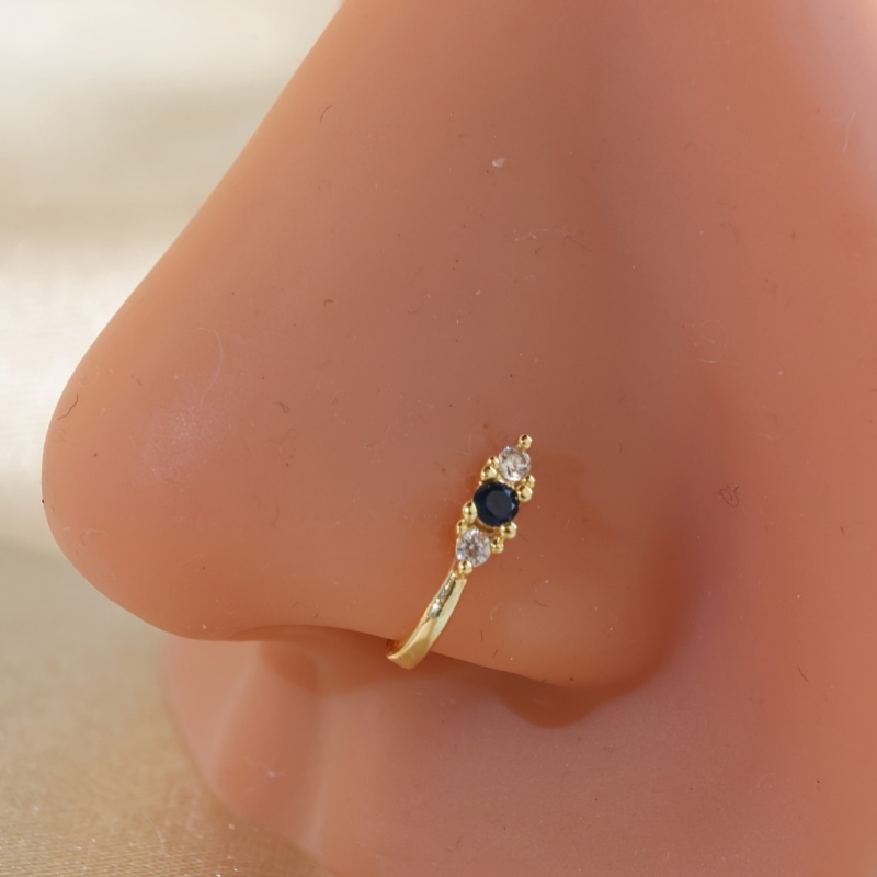 1-piece set of blue zircon nos - Body Jewelry Nose Ring 评论和价格