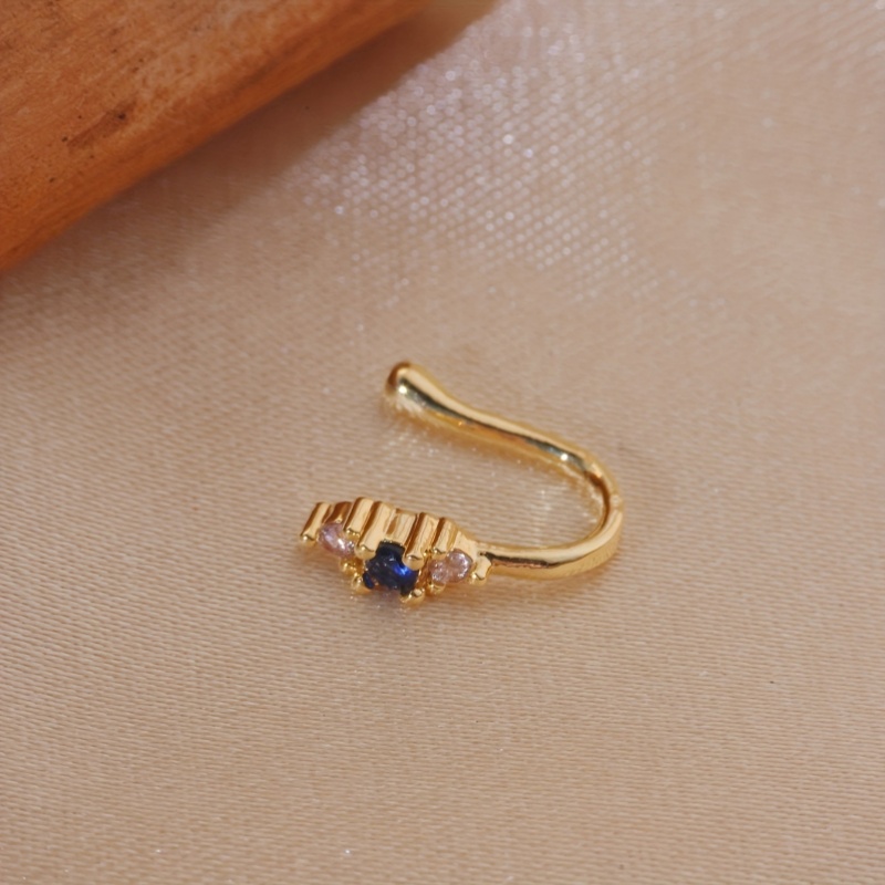 1-piece set of blue zircon nos - Body Jewelry Nose Ring 评论和价格
