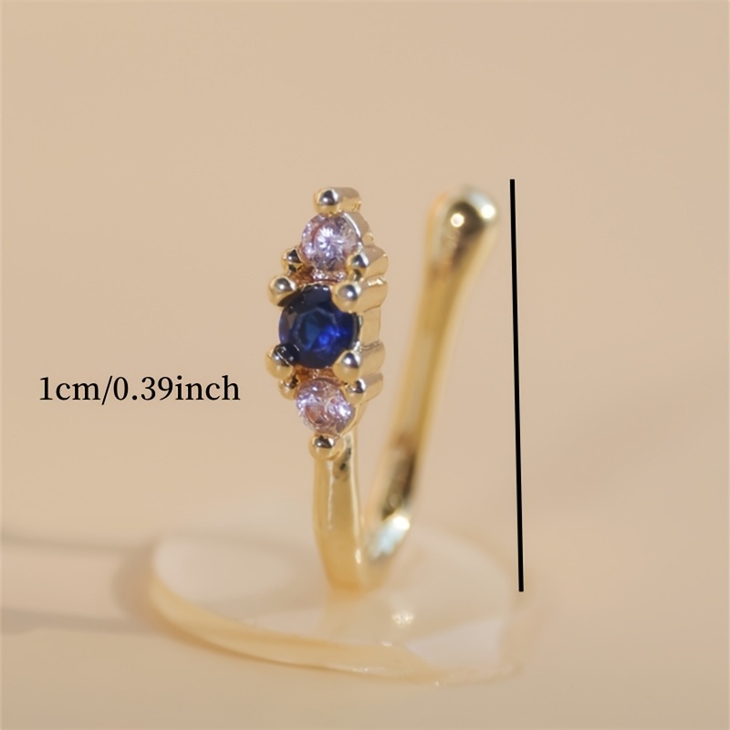 1-piece set of blue zircon nos - Body Jewelry Nose Ring 评论和价格