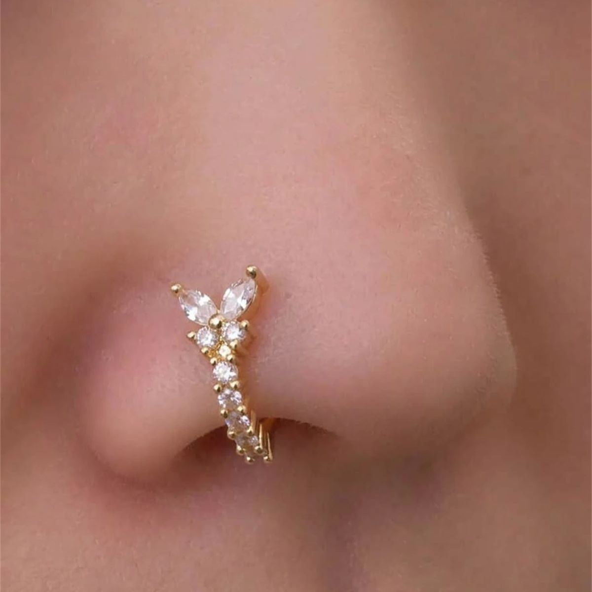 1PC Y - Shape Design No Pierci - Body Jewelry Nose Ring 评论和价格