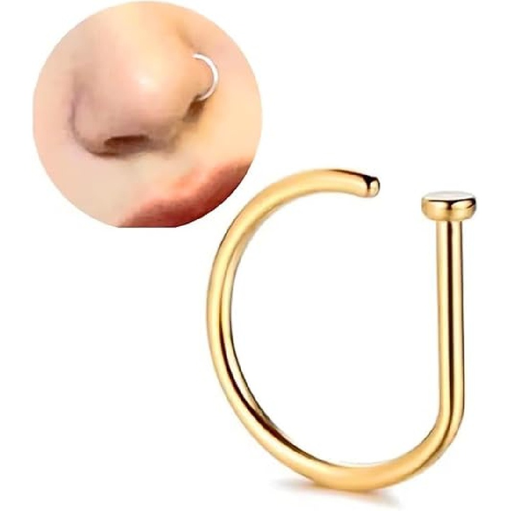 4 Pack Non Piercing D-Shaped N - Body Jewelry Nose Ring 评论和价格